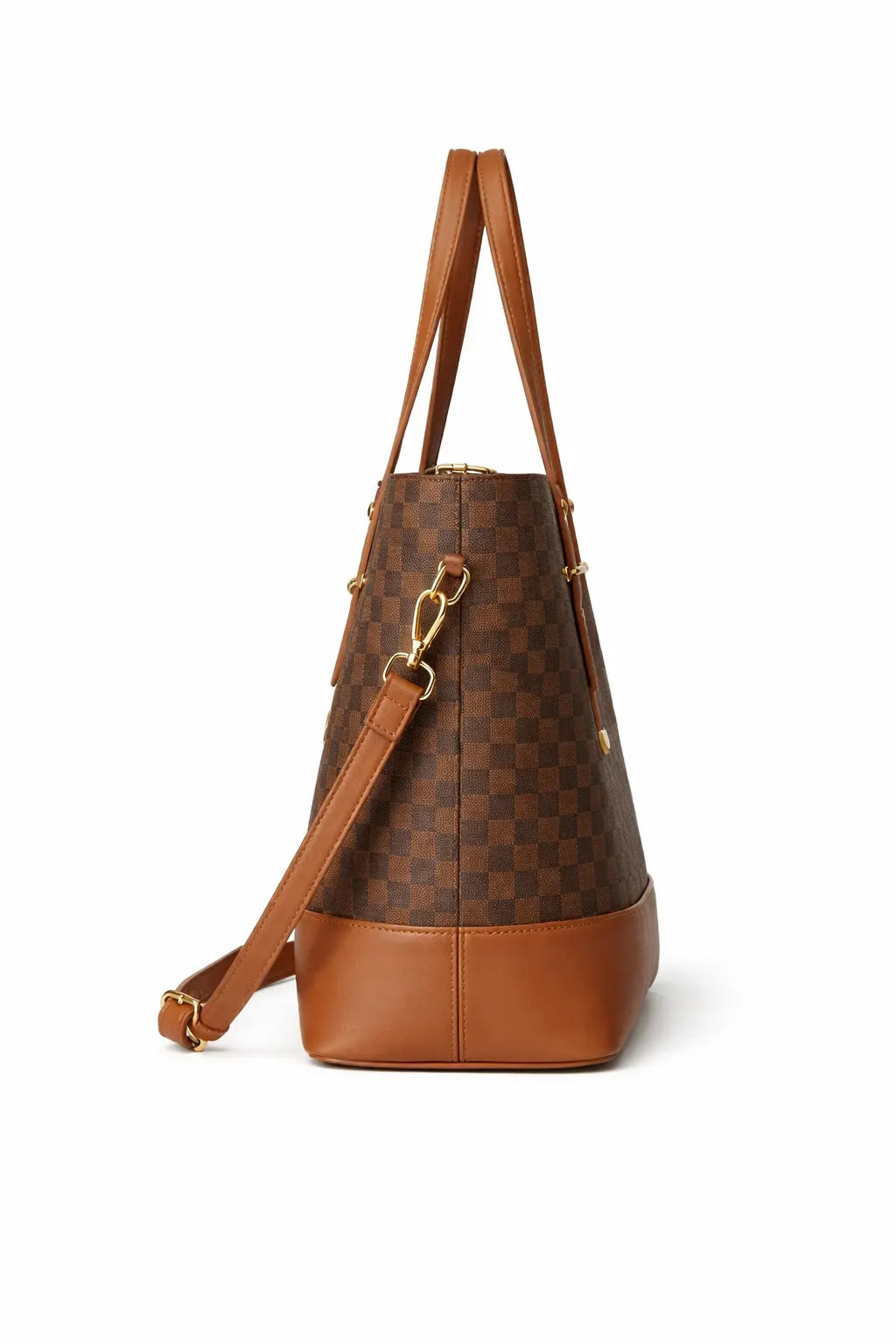 Brown Checkered - Tote